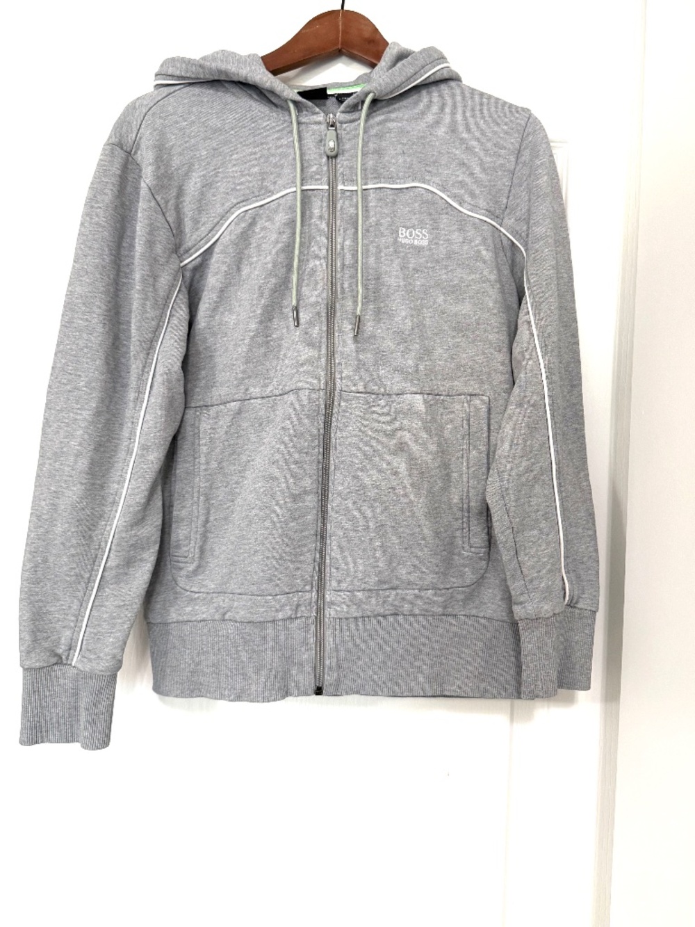 BOSS Hugo Boss Gray Saggy Full Zip Hoodie Track Jacket - Unisex / Size M